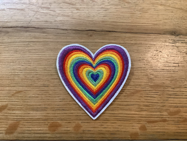 Rainbow Heart Hat Patch