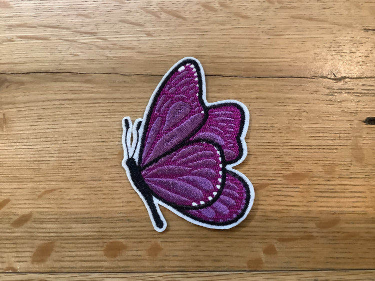 Purple Butterfly Hat Patch