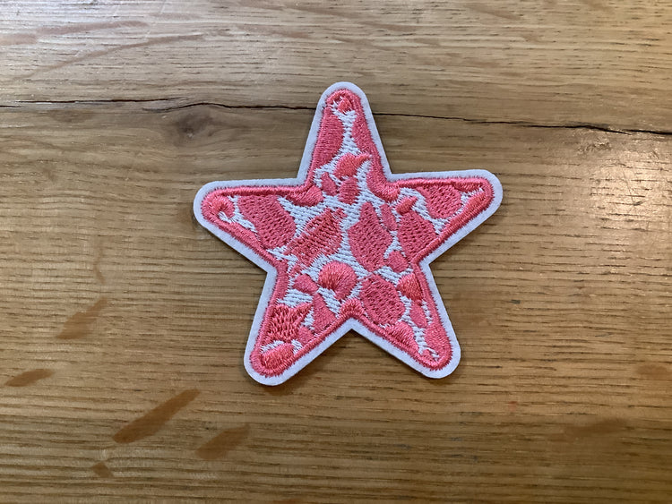 Pink Cheetah Star Hat Patch