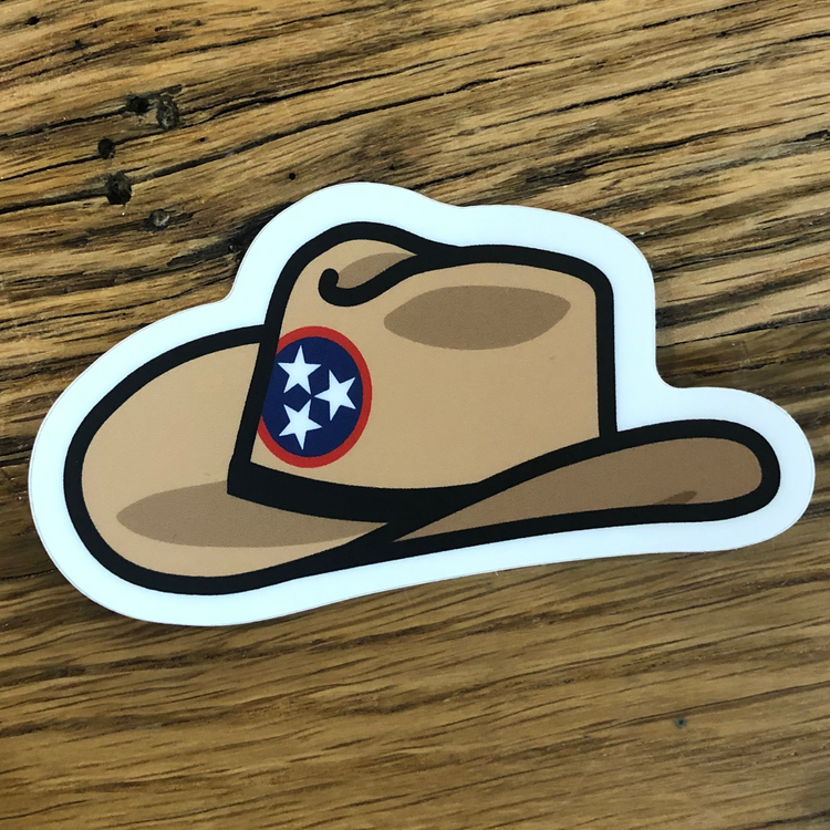 Cowboy Hat Tri Star Sticker