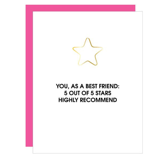 You, As a Best Friend Star Paperclip Card