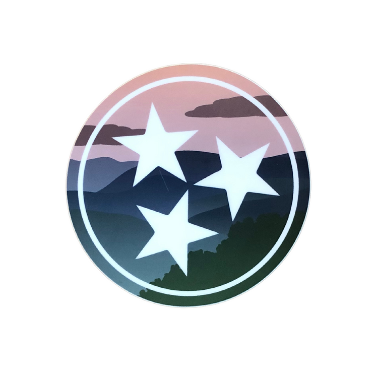 Green Rolling Hills Tri-Star Sticker