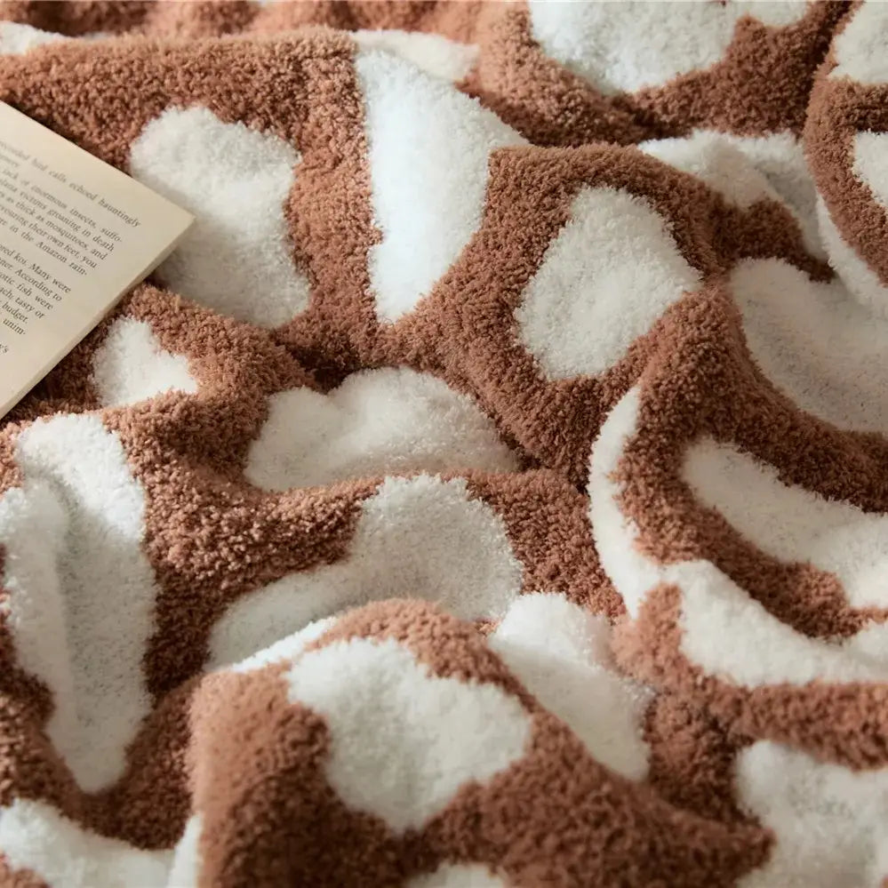 Brown Leopard Luxury Blanket in Gray