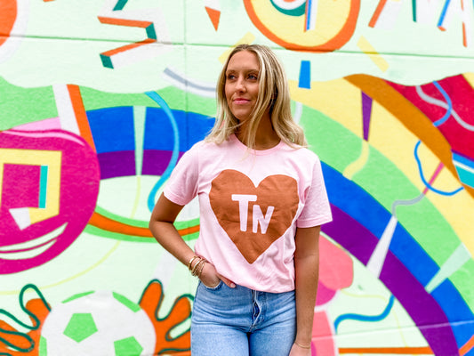 TN Heart Pink & Orange Tee