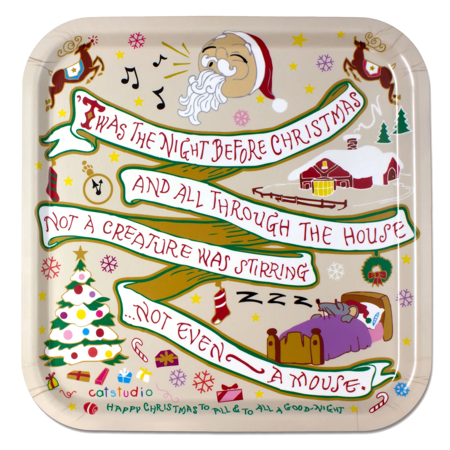 Night Before Christmas Birchwood Tray