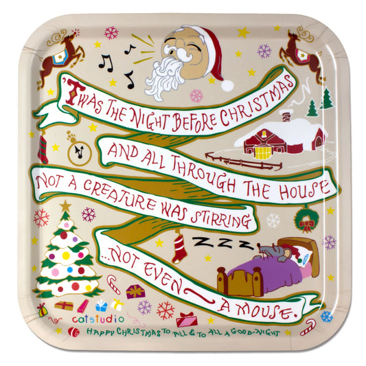 Night Before Christmas Birchwood Tray