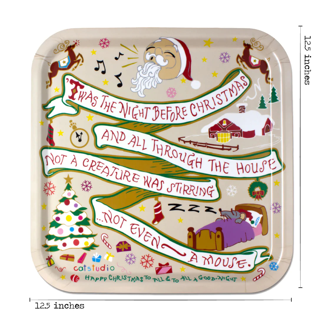 Night Before Christmas Birchwood Tray