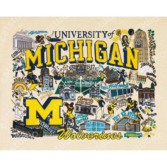 Michigan, University Art Print 8x10