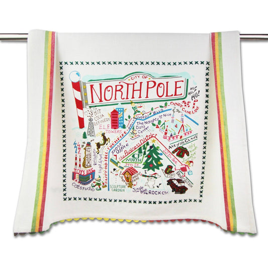North Pole City Dish Towel